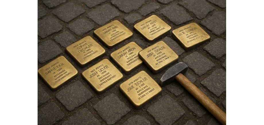 KI generiert / Verlegung Stolpersteine