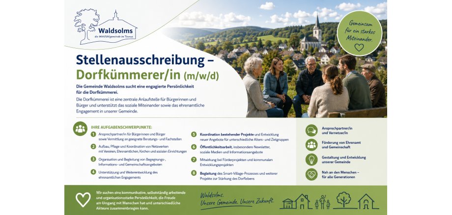 Stellenanzeige Stellenanzeige Dörfkümmerei